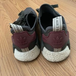 Dark grey and maroon nmd